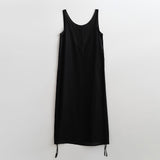 2ウェイシャーリングシアーロングワンピース / 2 WAY SHIRRING SHEER LONG OPS (BLACK)