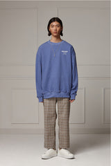 Pigment washed crewneck - Blue (4622121795702)