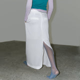 シアーマキシローライズスカート / SHEER MAXI LOWRISE SKIRT (WHITE)