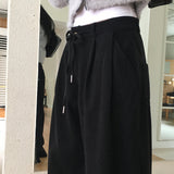 【裏毛】ピルキ コーデュロイ ピンタックストリングロングワイドパンツ