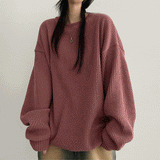 Miwoo ボクシーフィット リブニット スウェットシャツ