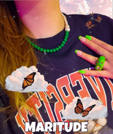 カラーキュービックボールネックレス / COLOR CUBIC BALL NECKLACE /  TRENDZ 착용