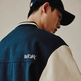 エッセンシャルロゴバーシティジャケット / ESSENTIAL LOGO VARSITY JACKET_NAVY