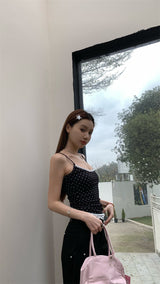 dot lace sleeveless top