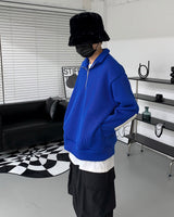 レザーパッチセミジップアップ/MT leather patch semi zip-up (3 colors)