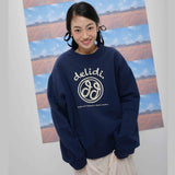 Cheerful logo sweat shirt (navy) (6684424601718)