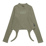 KHAKI HEM VARIATION LONG SLEEVES T-SHIRT