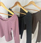 Stripe u-neck tee