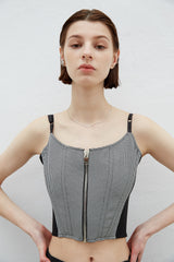 HOUNDSTOOTH CORSET SLEEVELESS (6562390376566)