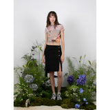 サイドストラップボタンスカート / SIDE STRAP BUTTON SKIRT - BLACK