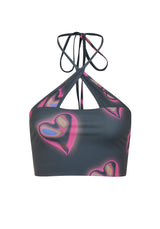 リキッドハートホルターネックトップ / LIQUIDY HEART HALTER NECK TOP