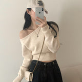 [Domestic production/Jalock fit🖤] アクセンチュエイティドウールワンショルダーオフニット