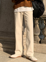レイニーセミワイドコットンパンツ / Rainy Semi-Wide Cotton Pants (cream)
