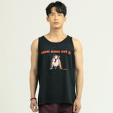 K プリントスリーブレスTシャツ / K PRINTING SLEEVLESS T-BLACK