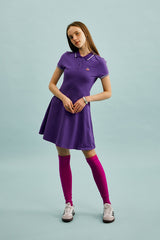 スモールチェリーフレアーピケドレス／SMALL CHERRY FLARED PIQUE DRESS [PURPLE]