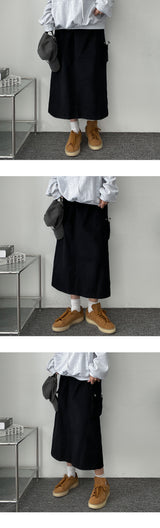 Lacotant String Banded Back Slit Long Skirt