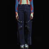 カッティングパネルセミワイドデニムパンツ / CUTTING PANEL SEMI WIDE DENIM PANTS