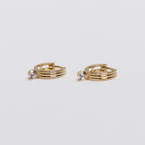 [single earring]14K gold cubic one touch earring (6679679139958)