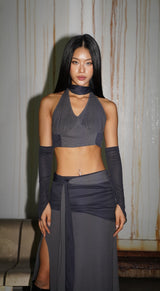 サハラロングスカート / sahara long skirt [charcoal]