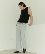 UNISEX SEMI WIDE SNOW DENIM PANTS M - LIGHT BLUE (6689427062902)