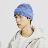 ウールブレンドニットグラデーションビーニー / WOOL BLENDED KNIT GRADATION BEANIE BLUE