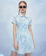 HIDE Tie Dye Denim Dress (Sky Blue) (6570969104502)