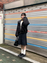 [MADE] Beckin high neck knit color combination balloon aviation jumper