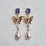 バタフライクイーンイヤリング / Blue Butterfly Queen Earring