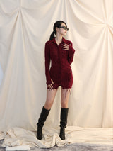 メッシュコルセットシャツ/MESH CORSET SHIRTS[wine]