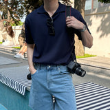 Vカラーアイスショートスリーブニット / Bau V-collar Ice Short-Sleeved Knit (6 colors)