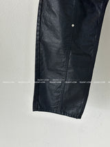 coated leather wide pants