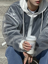 Uno Plastic Zip Up Jumper  (2color)