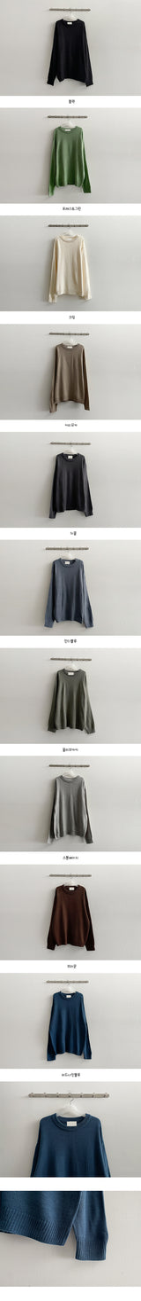 [10 Colors] Roach Big Boxy Habee Round Knitwear