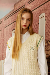 ケーブルニットベスト / 25P CABLE KNIT VEST_CREAM