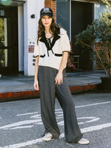 ダブルカラーケーブルニットベスト / Double collar Cable Knit Vest