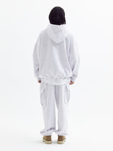 SuperNomal balloon over fleece hoody White Melange