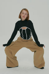 POCKET SHIRRING WIDE PANTS / BEGIE