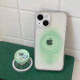 オーシャングリーングラデーションマグセーフフォンケース＆スマホグリップセット