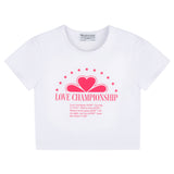 ラブクローバークロップTシャツ/Love Clover crop t-shirt [2 Color]