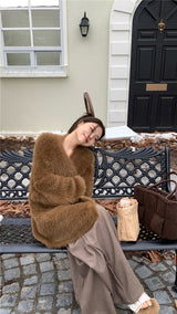 アンゴラカーディガン / brown angora cardigan