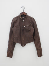 ピグメントウォッシュドレザージャケット / Pigmented Washed Leather Jacket - Brown