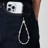 ミニホワイトボールフォーンストラップキーリング / MINI WHITE BALL PHONE STRAP KEY RING