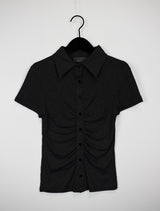 ティアショートスリーブボタンTシャツ/Tear Short Sleeve Button T-shirt (4color)