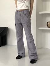 デイジーカーゴセミブーツカットロングコットンパンツ/Daisy Cargo Semi Bootcut Long Cotton Pants