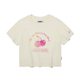 チェリーアーチロゴクロップTシャツ / CHERRY ARCH LOGO CROP T-SHIRT [IVORY]