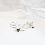 ジェリーハートリングセット / Jelly Heart Ring 7 set (2 color)