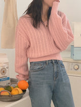 メンションナッピングライトブルーワイドウィンターデニムパンツ / Mention napping light blue wide winter denim pants