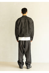 HIGH NECK BIKER DENIM MFHJK003-BK