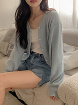 Thin and Fit Cut Capri Slit Denim Pants (2color)