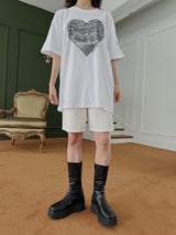 ブラックハートショートスリーブTシャツ / Black Heart Short Sleeve T-shirt (3color)